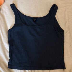 SHEIN Classic Navy Ribbed Tank Top